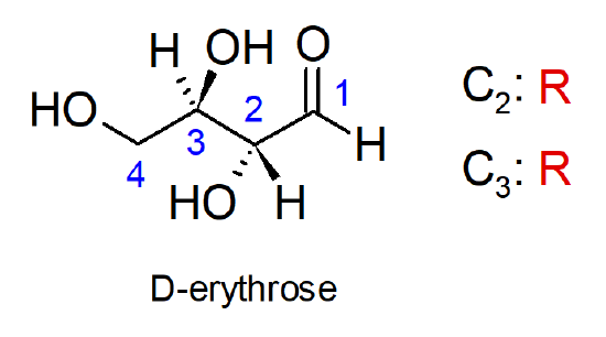 Chemical structure of d-erythrose.