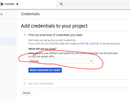 Choose Google Sheets API