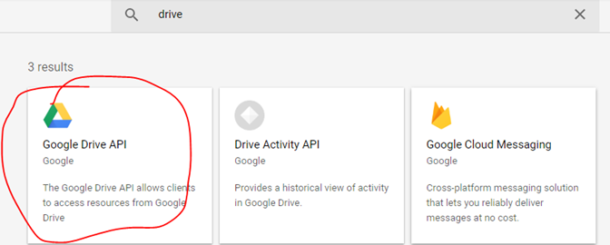 Select Google Drive API