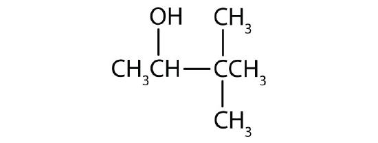 Structural formula of 3,3-dimethyl-2-butanol. 