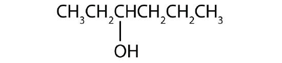 Structural formula of 3-hexanol. 