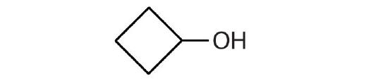Structural formula of cyclobutanol. 