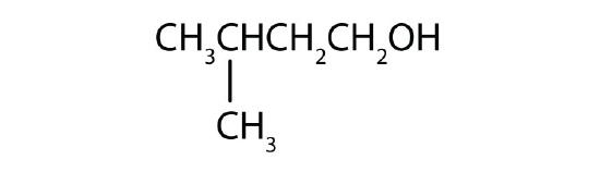 a 4 carbon chain with a methyl group at the 3rd carbon and an OH group at the 1st carbon