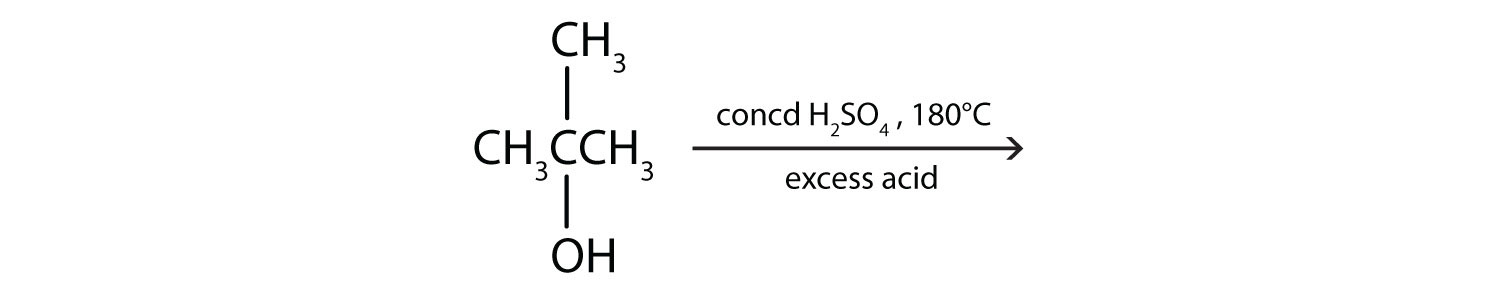 Reaction of 2 methyl 2 propanol under excess concentrated sulfuric acid at 180 degrees celsius.