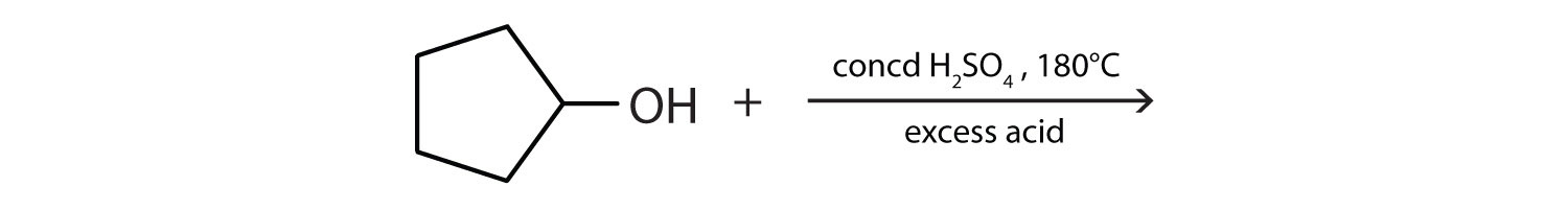 Reaction of cyclopentanol under excess concentrated sulfuric acid at 180 degrees celsius.