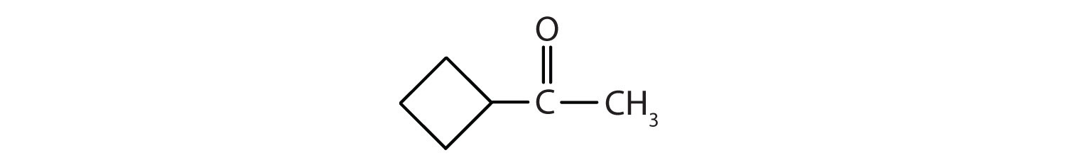 Un carbono carbonilo está unido a un grupo ciclobutilo y un grupo metilo.