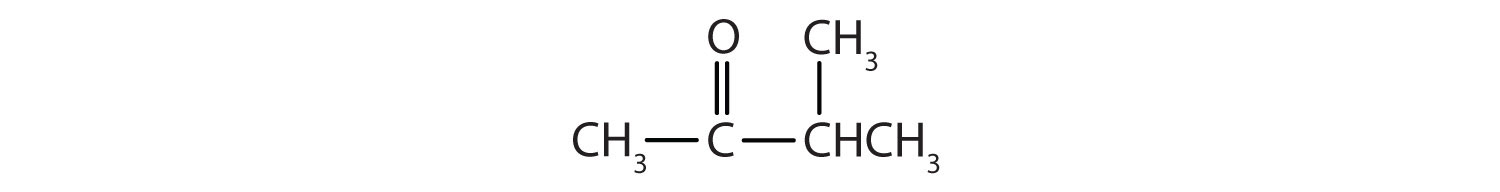 A carbonyl carbon is bonded to a methyl group and an isopropyl group.