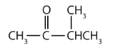 Un carbono carbonilo está unido a un grupo metilo y un grupo isopropilo.