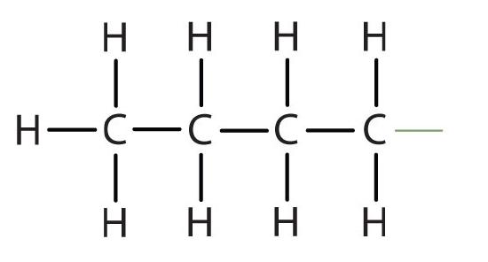 Structural formula of Butyl