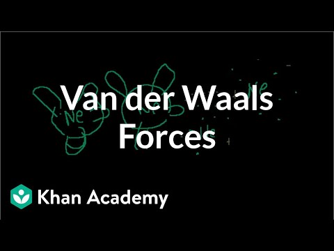 Thumbnail for the embedded element "Van der Waals forces | States of matter and intermolecular forces | Chemistry | Khan Academy"