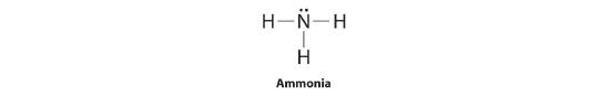 Lewis dot structure of ammonia.