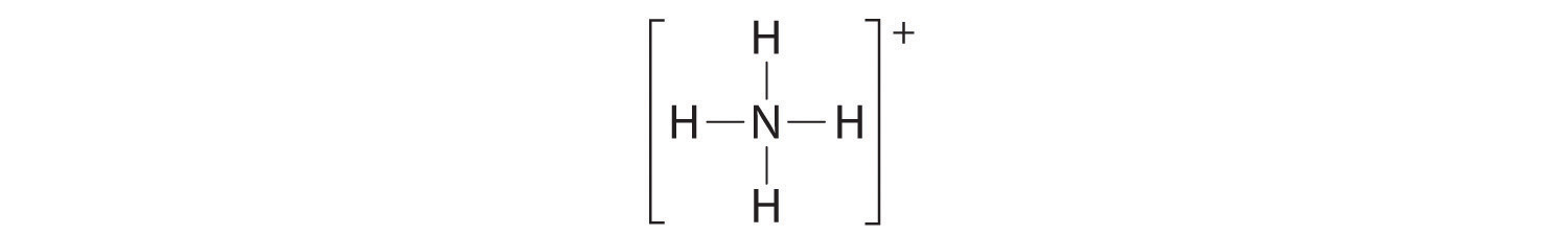 Bond line structure of NH4 shown in brackets with a + superscript.