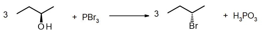 Preparation of (2S)-bromobutane using PBr3
