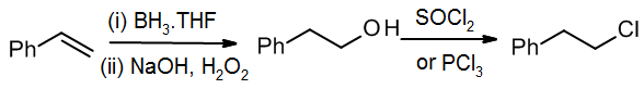 A synthesis of 2-chloroethylbenzene from styrene