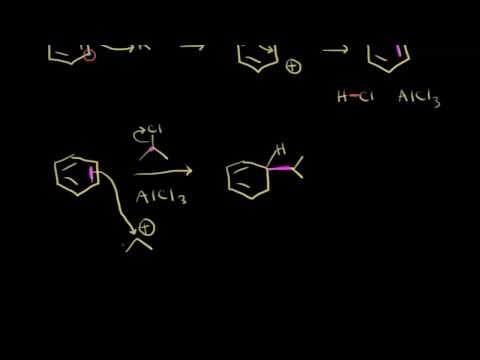 Thumbnail for the embedded element "Friedel-Crafts alkylation | Aromatic Compounds | Organic chemistry | Khan Academy"