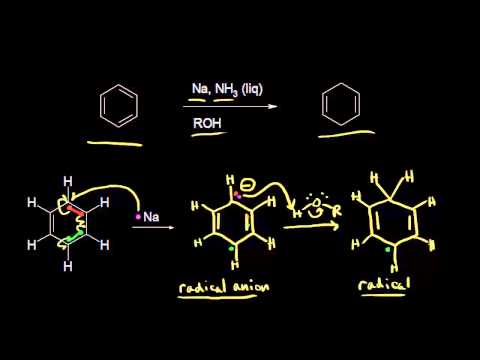 Thumbnail for the embedded element "Birch reduction I | Aromatic Compounds | Organic chemistry | Khan Academy"