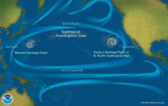 Pacific Garbage Patch Map from NOAA, public domain
