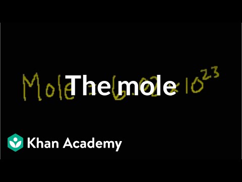Thumbnail for the embedded element "The mole and Avogadro's number | Atoms, compounds, and ions | Chemistry | Khan Academy"