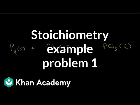 Thumbnail for the embedded element "Stoichiometry example problem 1 | Chemistry | Khan Academy"