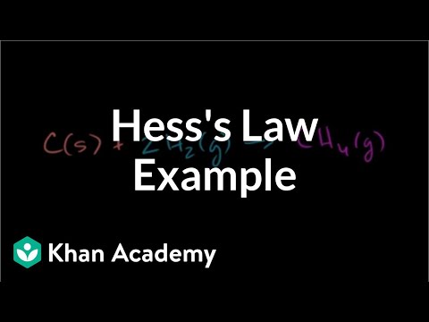 Thumbnail for the embedded element "Hess's law example | Thermodynamics | Chemistry | Khan Academy"