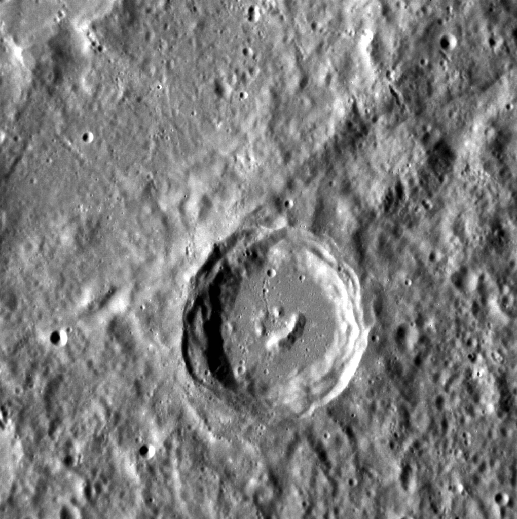 Image of Mercury's surface and craters.
