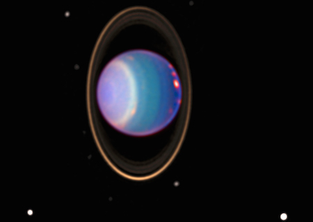 Image of Uranus and some of its rings.