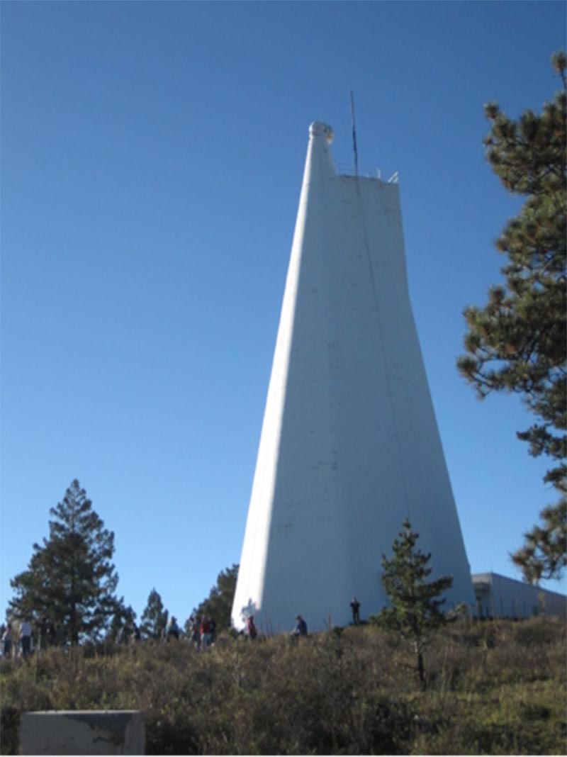 The National Solar Observatory telescope tower, 136 feet high.