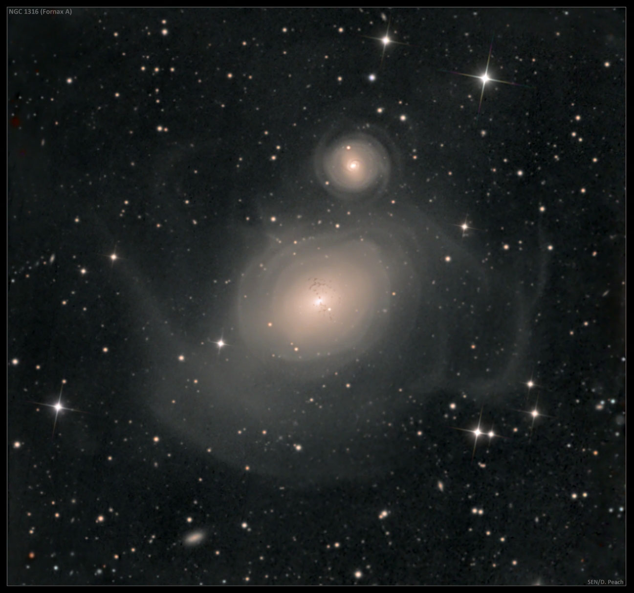 Image of Elongated, football-like shaped elliptical galaxy.