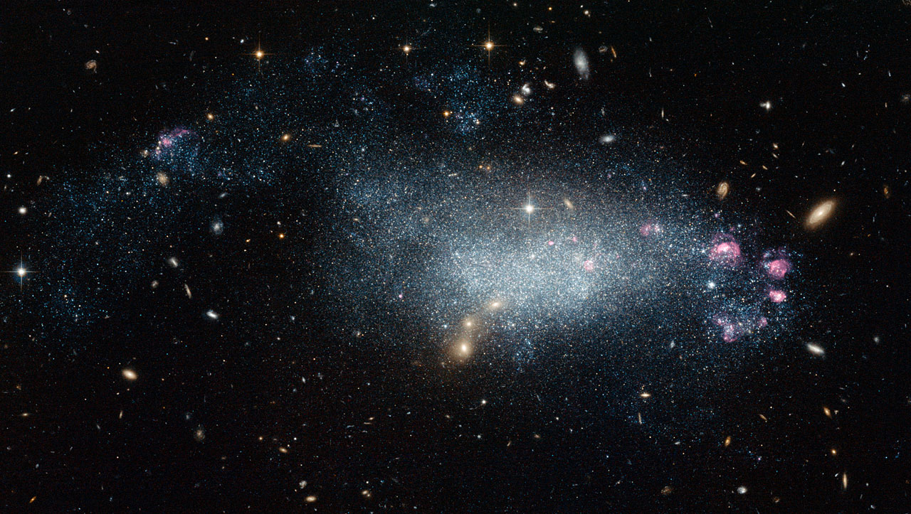 A photograph of Irregular galaxy DDO 80, also a dwarf galaxy.