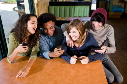 Teens with smartphones