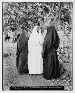 Photograph of veiled Muslim women.
