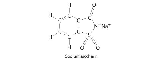 Structure of sodium saccharin.