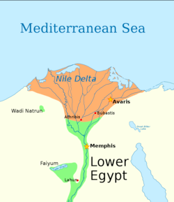 The 14th dynasty controlled most of the Nile Delta, including—from west to east—Arthribis, Bubastis, and Avaris, the capital.
