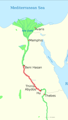 The Abydos Dynasty controlled a stretch of the Nile river spanning from Hu in the south to Beni Hasan in the north.