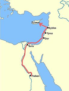 map of Wenamun's journey