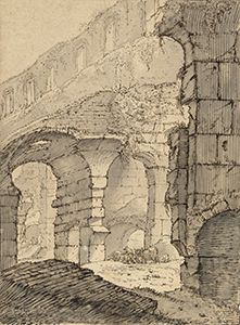 drawing of the Colosseum attributed to Jan Asselijn