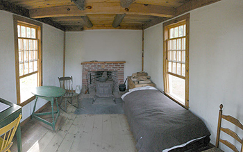interior of Thoreau's cabin