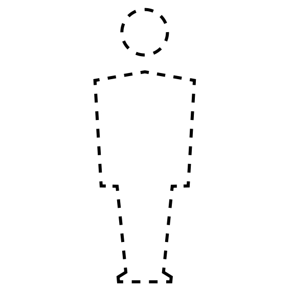 dotted outline of a person