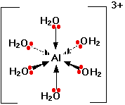 Lewis dot structure of [Al[H2O)6] three plus