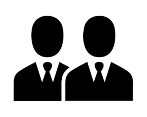 Icon of two men wearing suits
