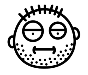 Icon of unshaven, unkempt man's face