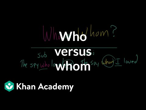 Thumbnail for the embedded element "Who versus whom | The parts of speech | Grammar | Khan Academy"