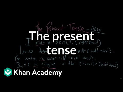 Thumbnail for the embedded element "The present tense | The parts of speech | Grammar | Khan Academy"