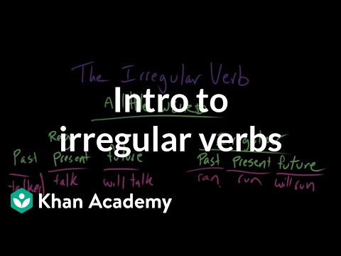 Thumbnail for the embedded element "Introduction to irregular verbs | The parts of speech | Grammar | Khan Academy"