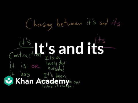 Thumbnail for the embedded element "Choosing between its and it’s | The Apostrophe | Punctuation | Khan Academy"