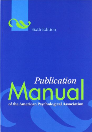 Cover of the text Publication Manual of the American Psychological Association, 6th Edition