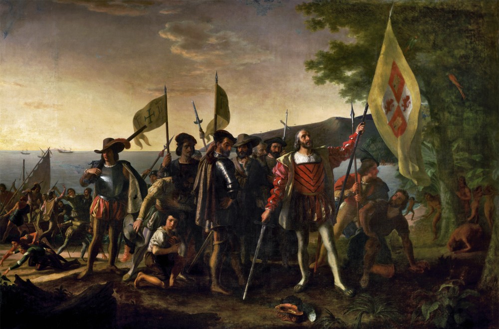 Columbus arriving in America