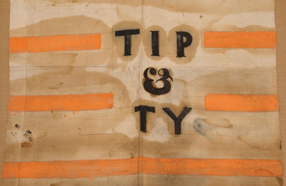 A flag that says Tip and Ty.