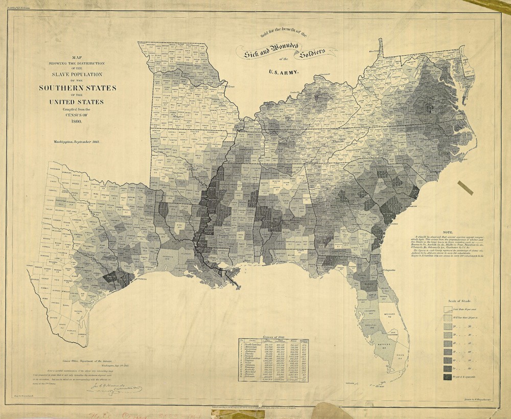 Map of slave population