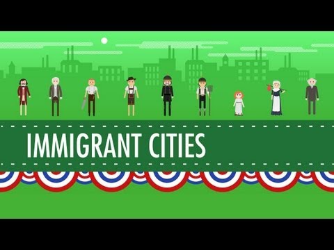 Thumbnail for the embedded element "Growth, Cities, and Immigration: Crash Course US History #25"
